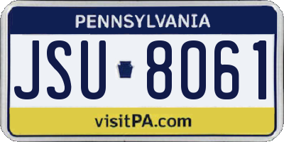 PA license plate JSU8061