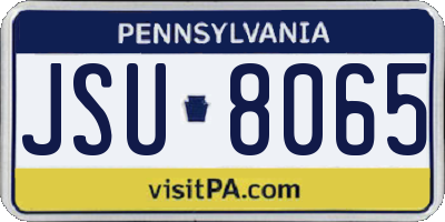 PA license plate JSU8065