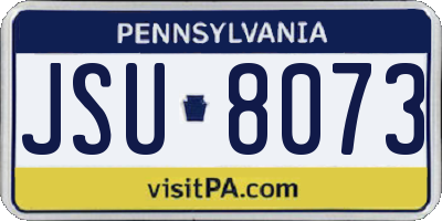 PA license plate JSU8073