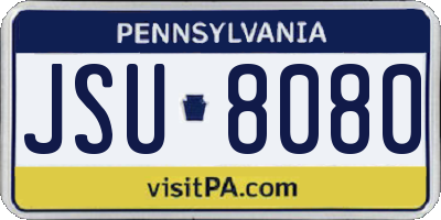 PA license plate JSU8080