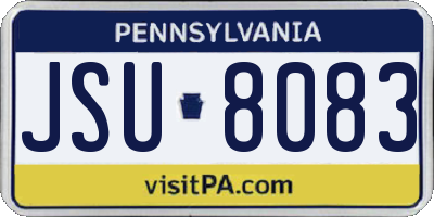 PA license plate JSU8083