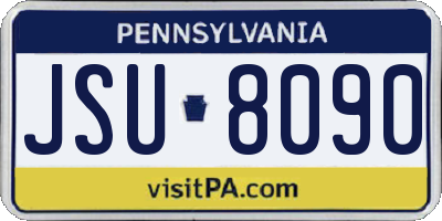 PA license plate JSU8090