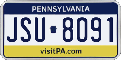 PA license plate JSU8091