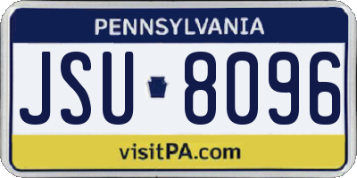 PA license plate JSU8096