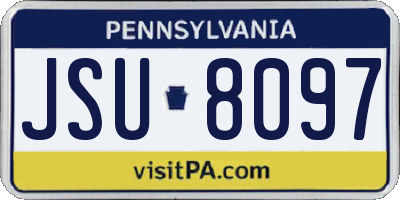 PA license plate JSU8097