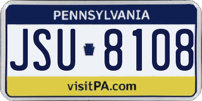 PA license plate JSU8108