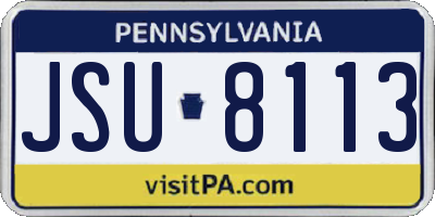 PA license plate JSU8113