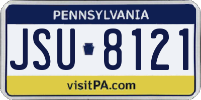 PA license plate JSU8121