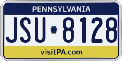 PA license plate JSU8128
