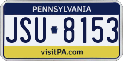 PA license plate JSU8153