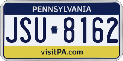 PA license plate JSU8162