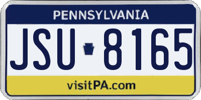 PA license plate JSU8165