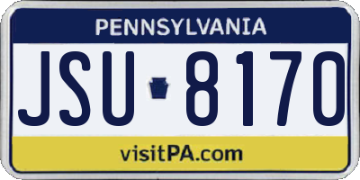 PA license plate JSU8170