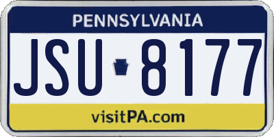 PA license plate JSU8177