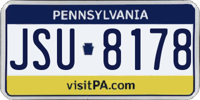 PA license plate JSU8178