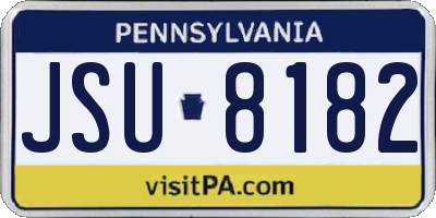 PA license plate JSU8182