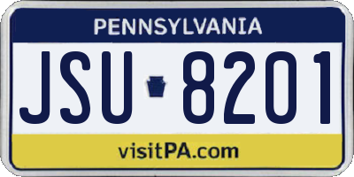 PA license plate JSU8201