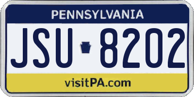 PA license plate JSU8202