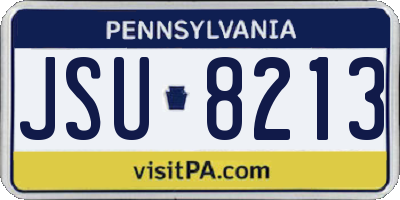 PA license plate JSU8213