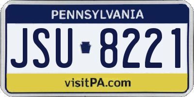 PA license plate JSU8221