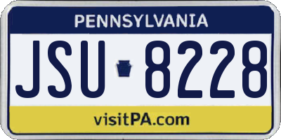 PA license plate JSU8228