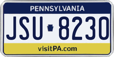 PA license plate JSU8230