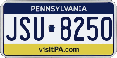 PA license plate JSU8250