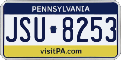 PA license plate JSU8253