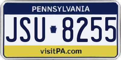 PA license plate JSU8255