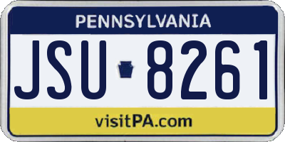 PA license plate JSU8261