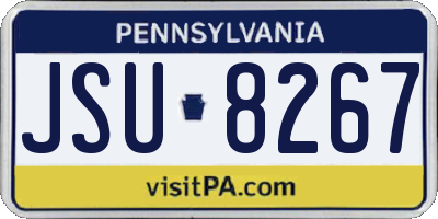 PA license plate JSU8267