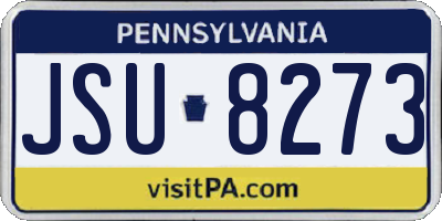 PA license plate JSU8273