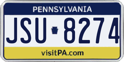 PA license plate JSU8274