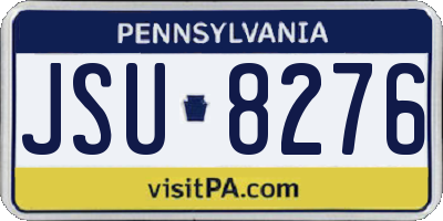 PA license plate JSU8276