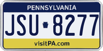 PA license plate JSU8277