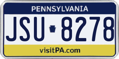 PA license plate JSU8278
