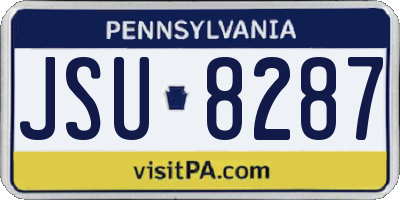 PA license plate JSU8287