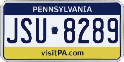 PA license plate JSU8289