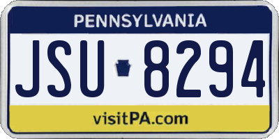 PA license plate JSU8294