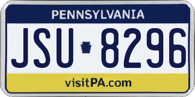PA license plate JSU8296