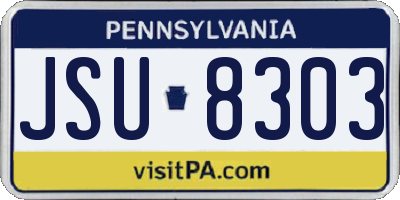 PA license plate JSU8303