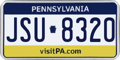 PA license plate JSU8320