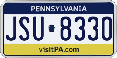 PA license plate JSU8330