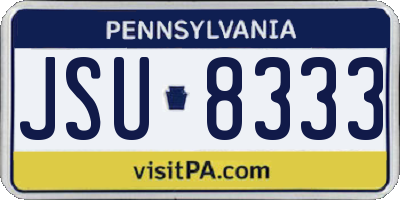 PA license plate JSU8333