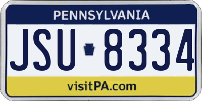 PA license plate JSU8334