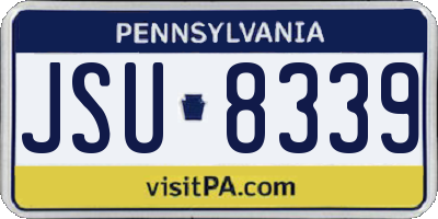 PA license plate JSU8339