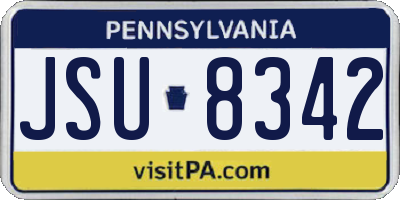 PA license plate JSU8342
