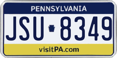 PA license plate JSU8349