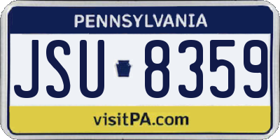 PA license plate JSU8359
