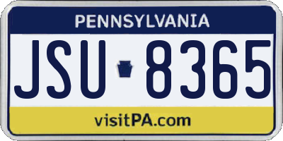 PA license plate JSU8365